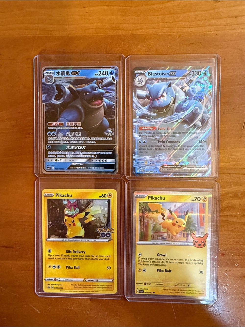 Pokemon Yellow and Blue Blastoise & Pikachu Trading Cards